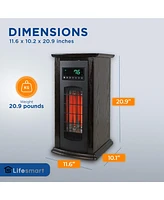 LifeSmart LifePro 1500W Infrared Quartz Indoor Tower Space Heater, Black (2 Pk)