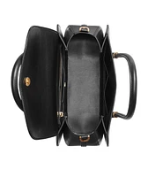 Donna Karan Bellerose Double Top Handle Leather Satchel