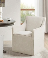 Madison Park Charlotte 24.5"W Skirted Dining Arm Chair with Casters