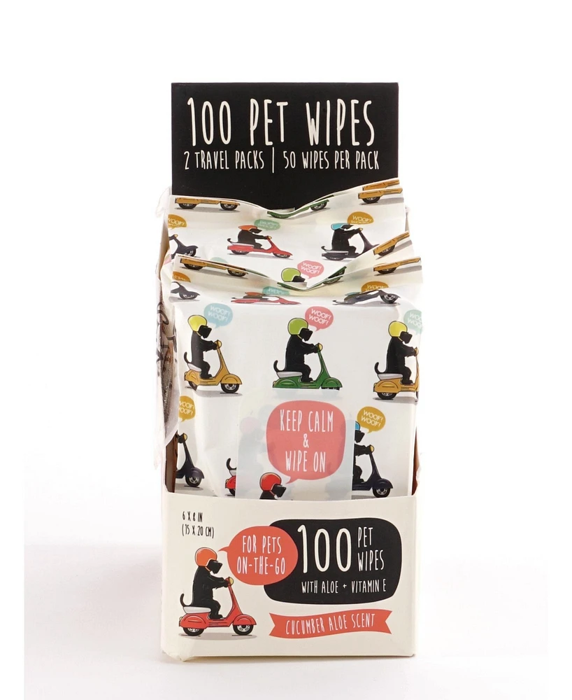 Precious Tails 100pcs. Pet Wipes for Dogs, Dog Grooming Wipes for Cleaning Deodorizing Paws, Butt, Body, Aloe Cucumber Scented Wipe, Travel Pack (2 Pa