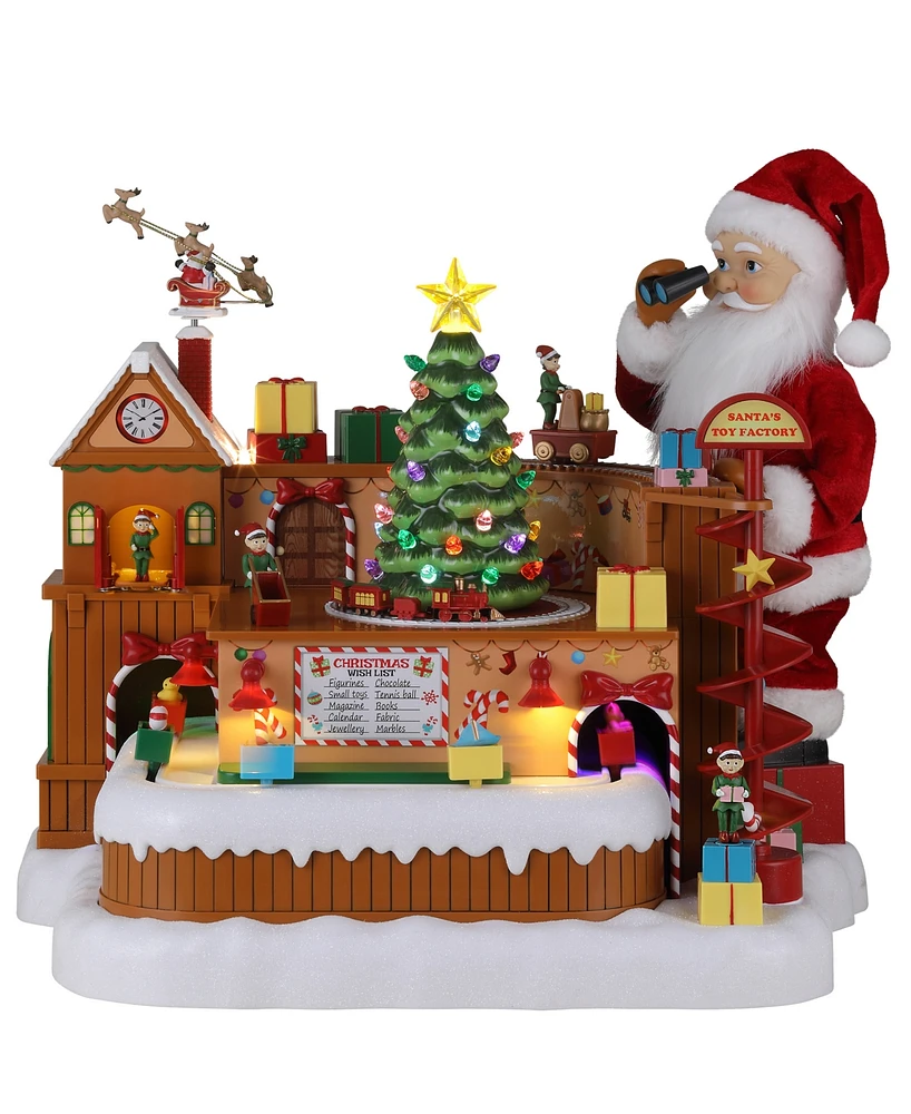 Mr. Christmas 15" Animated Santa's Toy Factory Workshop