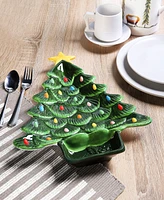 Mr. Christmas 14.25" Nostalgic Ceramic Tree Dip Platter