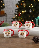 Mr. Christmas Espresso Santa Mugs, Set of 4