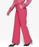 Karl Lagerfeld Paris Women's Button-Tab Wide-Leg Pants