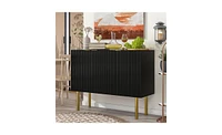 Slickblue Modern Luxury Sideboard Cabinet with Gold Metal Legs, Adjustable Shelves for Living & Dining Rooms