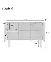Slickblue Modern Luxury Sideboard Cabinet with Gold Metal Legs, Adjustable Shelves for Living & Dining Rooms