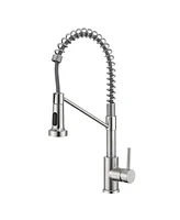 Flynama 2-Spray Function Single-Handle Pull Down Sprayer Kitchen Faucet in Brush Nickel