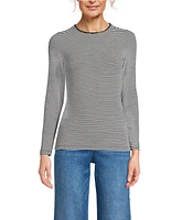 Lands' End Women's Lightweight Jersey Skimming Long Sleeve Crew Neck T-shirt