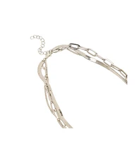 Sohi Women's The Curve Chainlink Multi-Layer Necklace