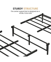 gaomon Full Bed Frame with Wooden Headboard and Footboard,Metal Queen Size Bed Frame