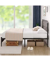 gaomon Full Bed Frame with Wooden Headboard and Footboard,Metal Queen Size Bed Frame