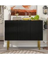 Slickblue Modern Luxury Sideboard Cabinet with Gold Metal Legs, Adjustable Shelves for Living & Dining Rooms