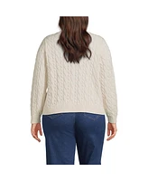 Lands' End Plus Drifter Cable Cardigan Sweater