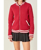 English Factory Women's Knit Bomber Jacket