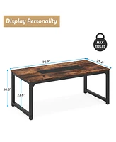 Tribesigns 78.7"x39.4" Dining Table, Industrial Kitchen Table for 8-10 Person, Rectangular Dinner Table for Dining Room Kitchen Living Room, with Heav