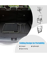 Gymax 2PCS Patio Portable Metal Folding Chairs Dining Chair Set Poolside Garden