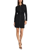 Donna Morgan Women's Long-Sleeve Zip-Front A-Line Dress