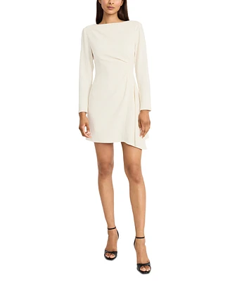 Donna Morgan Women's Ribbed Gathered Mini A-Line Dress