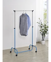 Kings Brand Furniture Standard Rod Clothing Garment Rack, Rolling Clothes Organizer on Wheels for Hanging