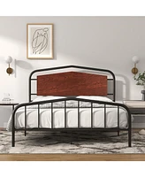 gaomon Queen Size Bed Frame with Wooden Headboard and Footboard, Heavy Duty Platform Bed with Under-Bed Storage