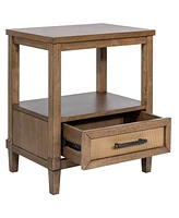 Martha Stewart Collection 22" Wood Salina Wide Woven Cane Nightstand