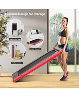 Hongge 2.25 Hp 2-in-1 Folding Walking Pad Treadmill with Dual Display and App Control