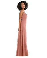 Women's Tie-Back Cutout Maxi Dress with Front Slit