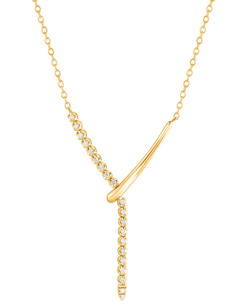 Diamond Vertical Line 18" Lariat Necklace (1/5 ct. t.w.) in 14k Gold