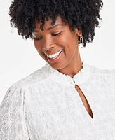 On 34th Trendy Plus Embroidered Chiffon Top, Exclusively at Macy's