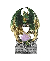 Fc Design 10"H Led Green Dragon on Treasure Box Figurine Decoration Home Decor Perfect Gift for House Warming, Holidays and Birthdays