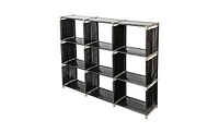 Slickblue Multifunctional 3-Tier Storage Shelf with 9 Compartments, Easy Assembly for Home or Office Use