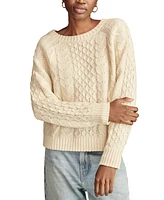 Lucky Brand Women's Mixed Cable Crewneck Sweater