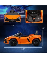 Qaba Lamborghini Revuelto Licensed Kids Ride on Car w/ Suspension,