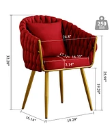Boyel Living Handwoven Modern Casual Chairs Universal Foot Nails Metal Chair Legs with Pillow