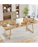 Tribesigns 70.8 Inch Executive Desk, Large Computer Desk Workstation Table, Modern Large Office Desks Small Conference Table Business Furniture for Ho