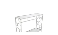Slickblue Toughened Glass Panel Console Table Sleek and Sturdy Accent for Entryway or Living Room Decor
