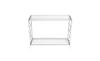 Slickblue Toughened Glass Panel Console Table Sleek and Sturdy Accent for Entryway or Living Room Decor