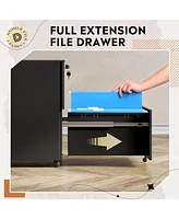 Devaise Locking File Cabinet, 3 Drawer Rolling Pedestal Under Desk Office, Fully Assembled Except Casters