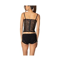 Edikted Women's Krissy Sheer Lace Cupped Corset