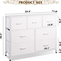 Wlive Dresser Tv Stand Entertainment Center with Fabric Drawers Media Console Table Metal Frame and Wood Top for up to 45 inch Chest of Drawer