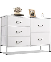Wlive Dresser for Bedroom with 5 Drawers Wide Drawer Organizers Chest of Fabric Living Room Closet Hallway