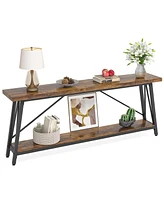 Tribesigns Industrial Entry Console Table,70.9 Inches Extra Long Sofa Table Behind Couch