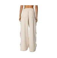 Edikted Women's Claudette Baggy Ribbon Sweatpants