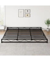 gaomon King Size Bed Frame, Metal Low Platform Bed Frame, with Wavy Pattern