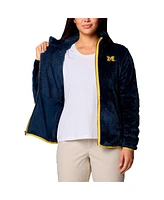 Columbia Women's Navy Michigan Wolverines Fireside Ii Sherpa Full-Zip Jacket