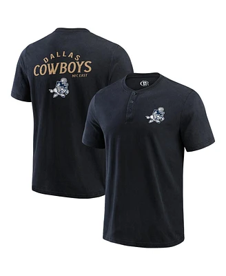 Fanatics Men's Black Dallas Cowboys Washed Henley T-Shirt