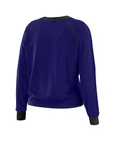 Wear by Erin Andrews Women's Purple Baltimore Ravens Tie-Front Long Sleeve T-Shirt