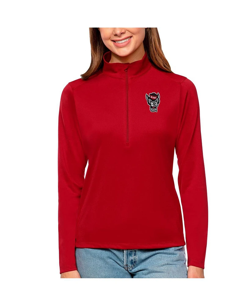 Antigua Women's Red Nc State Wolfpack Tribute Quarter-Zip Pullover Top