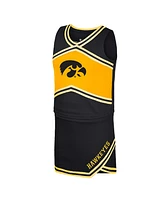 Colosseum Big Girls Black Iowa Hawkeyes Cheerleader Top Skirt Set