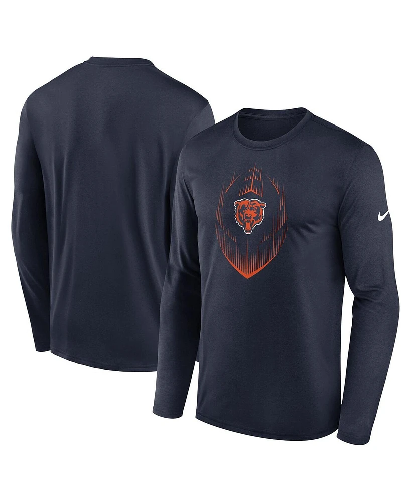 Nike Men's Navy Chicago Bears Legend Icon Long Sleeve T-shirt